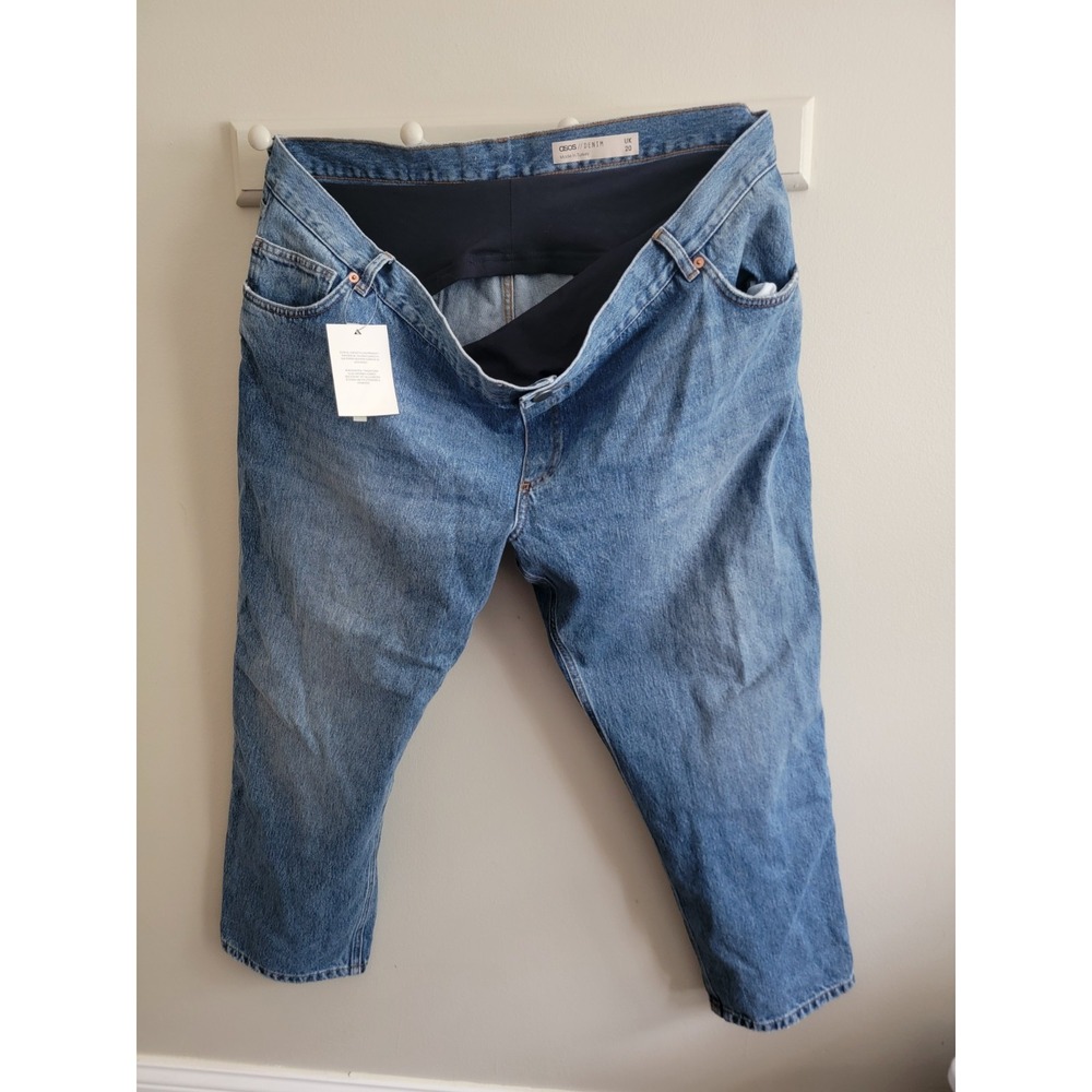NWT ASOS Women's Maternity Full Panel Jean Denim 27" Sz 16 Medium Wash Ankle